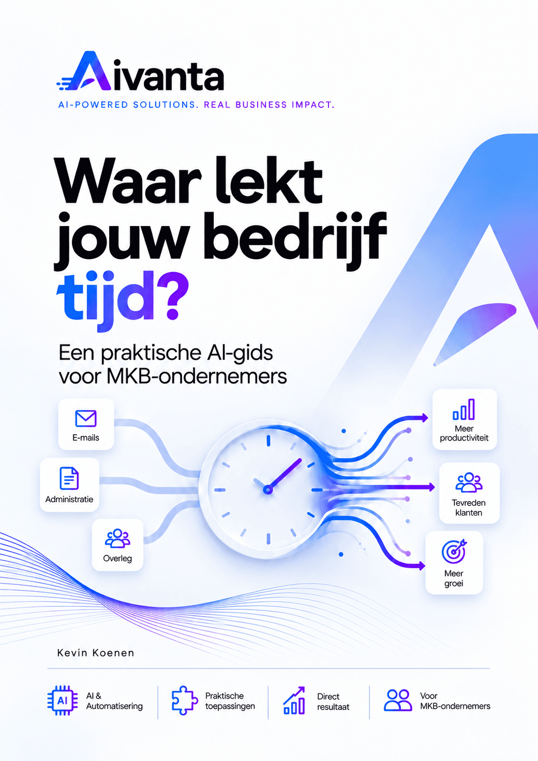 Voorkant van de Aivanta AI-gids Waar lekt jouw bedrijf tijd?